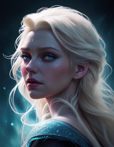 Elsa Dark Disney: Hyperrealistic Concept Art