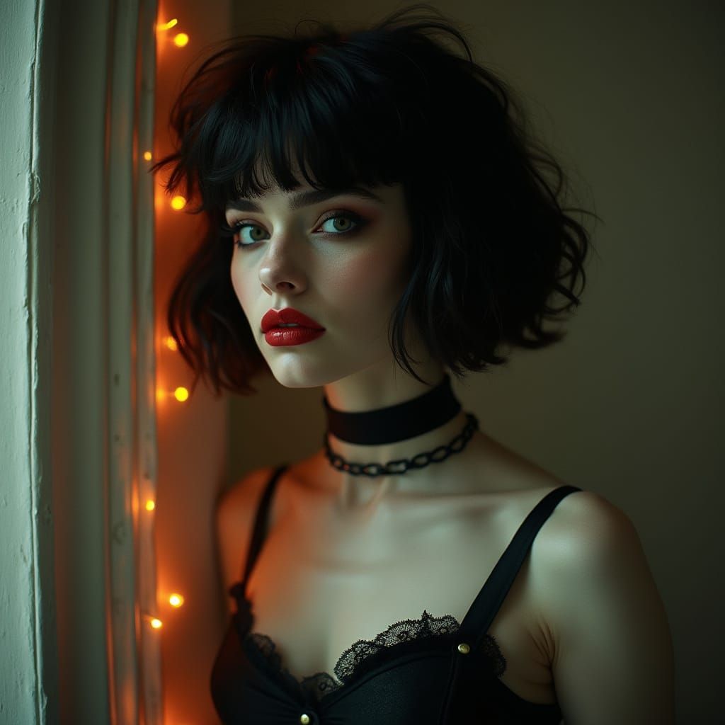 Haunting Postpunk Beauty with Neon Sparkles