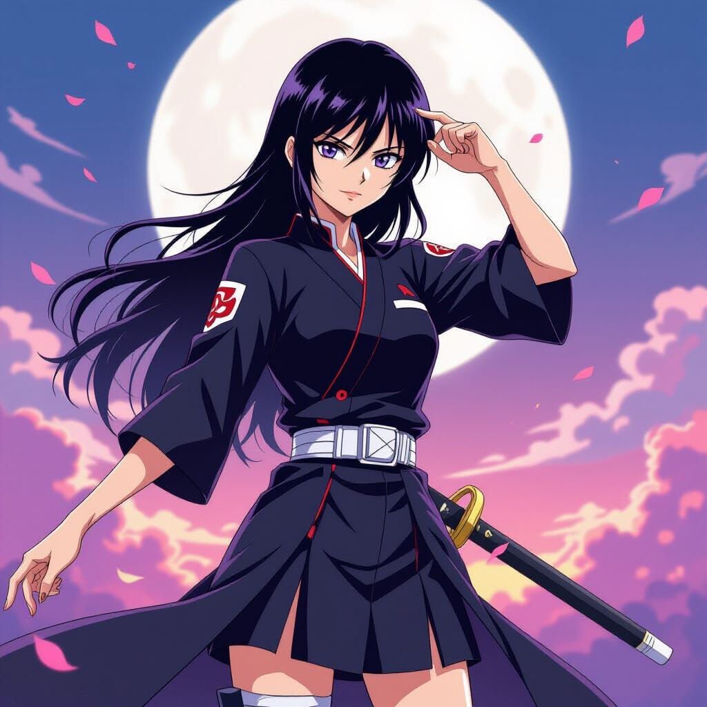 Rukia Kuchiki in Anime Key Visual Style