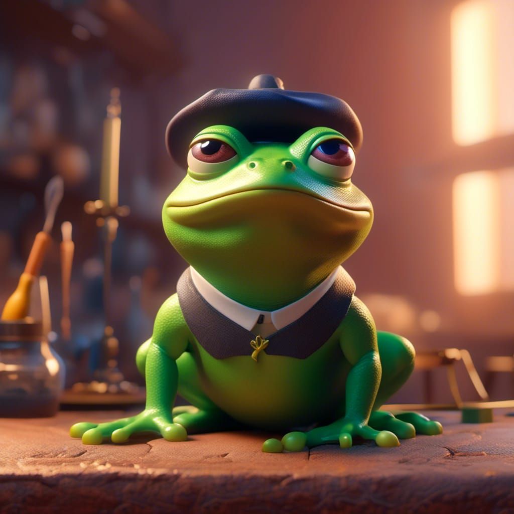 Jeremiah the Bullfrog in Pixar 3D Digital Art