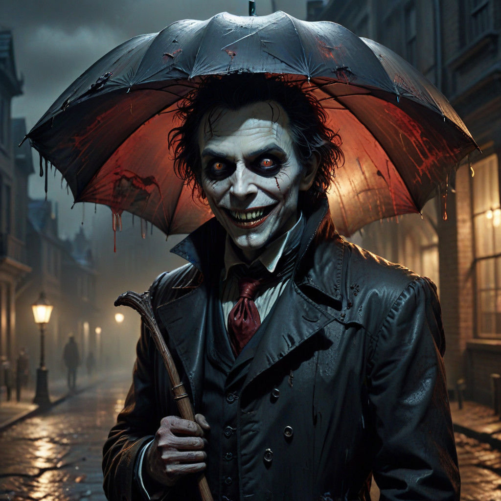 Sinister Vampire Portrait in Macabre Gothic Style