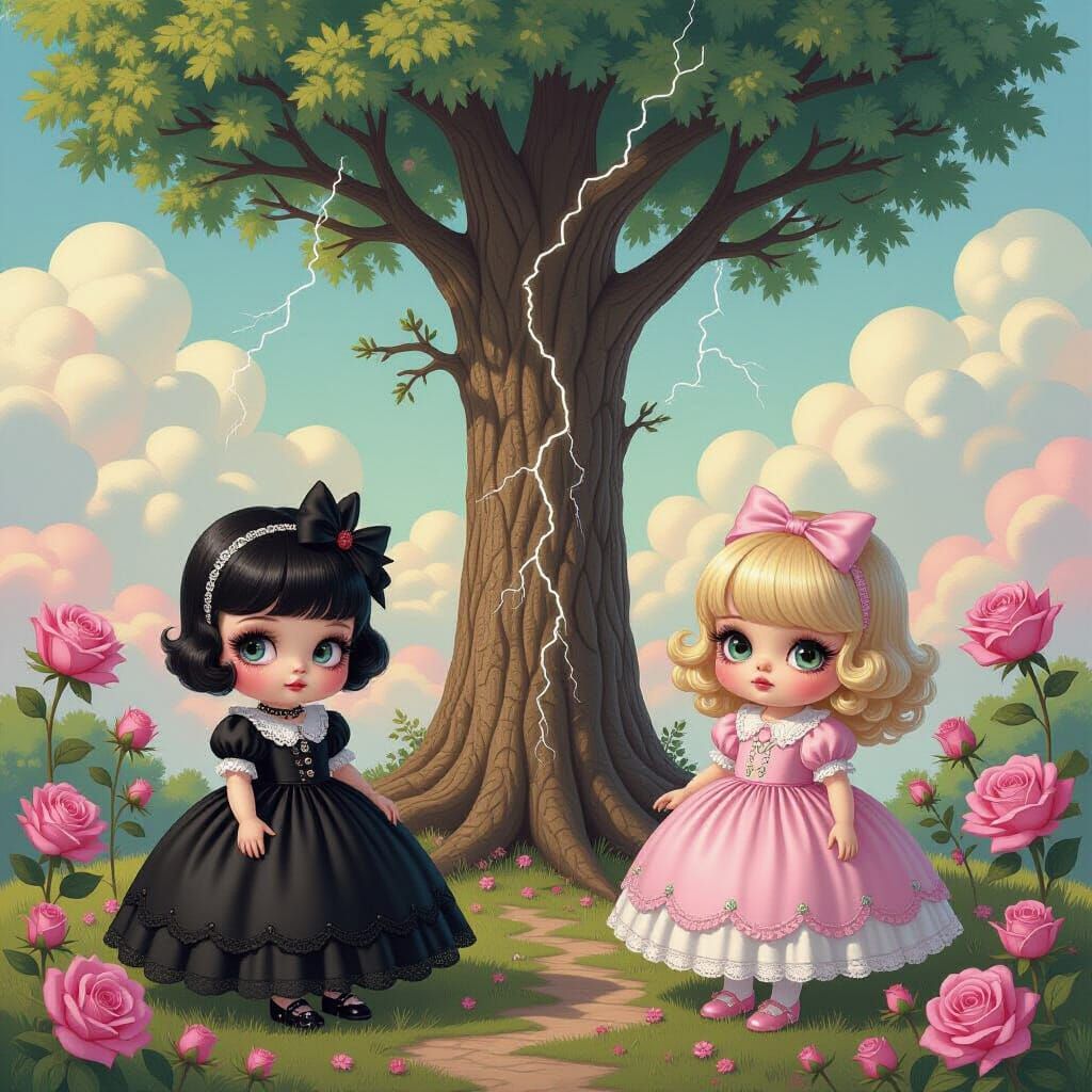 Dual Princesses: Light vs. Dark Fantasy Worlds