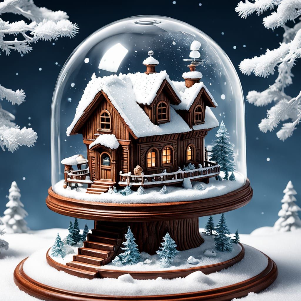 Zeppelin Birdhouse Pencil Sketch with Hamsters