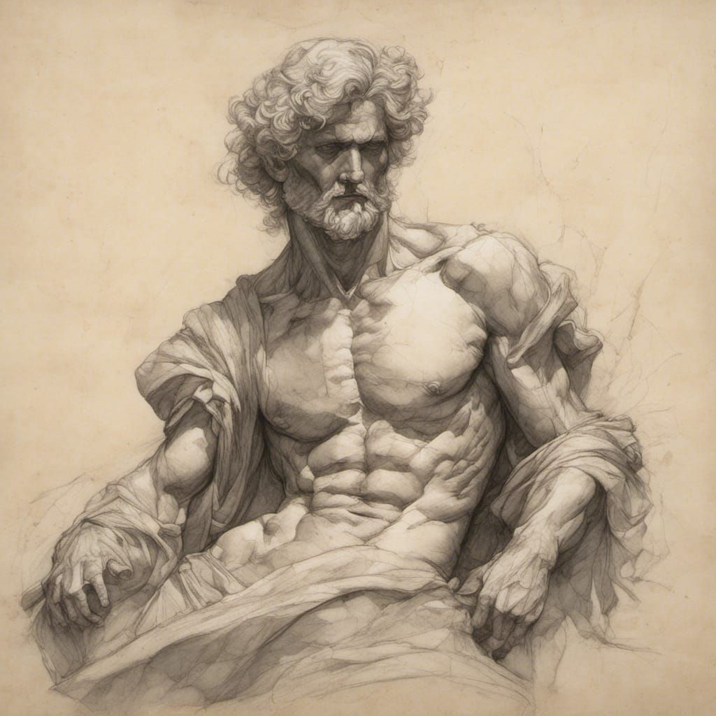 Renaissance-Style Male Figure Study Sketch