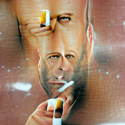 Intense Portrait of a Man Smoking
