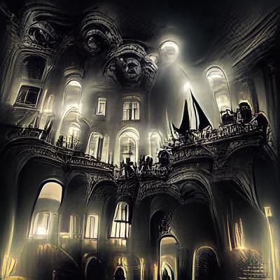 Dramatic Black Castle Digital Rendering