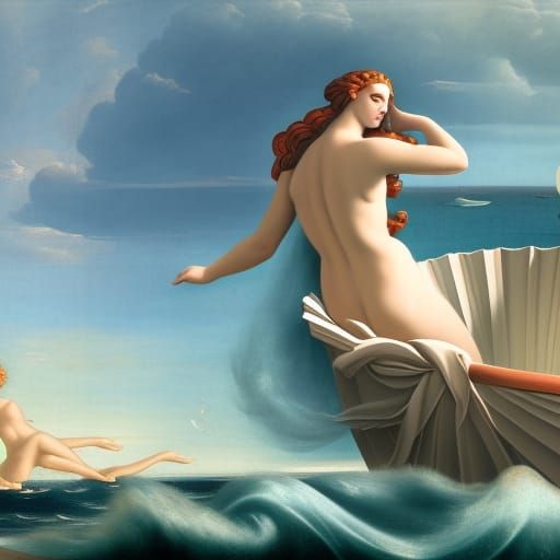 The Birth of Venus in Vorticism Style