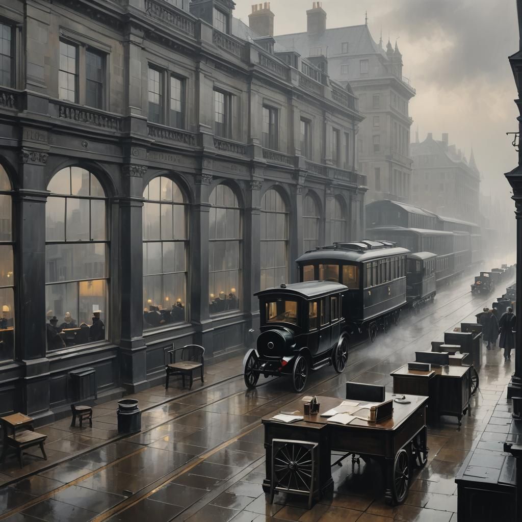 Elegant Study Room with Street View