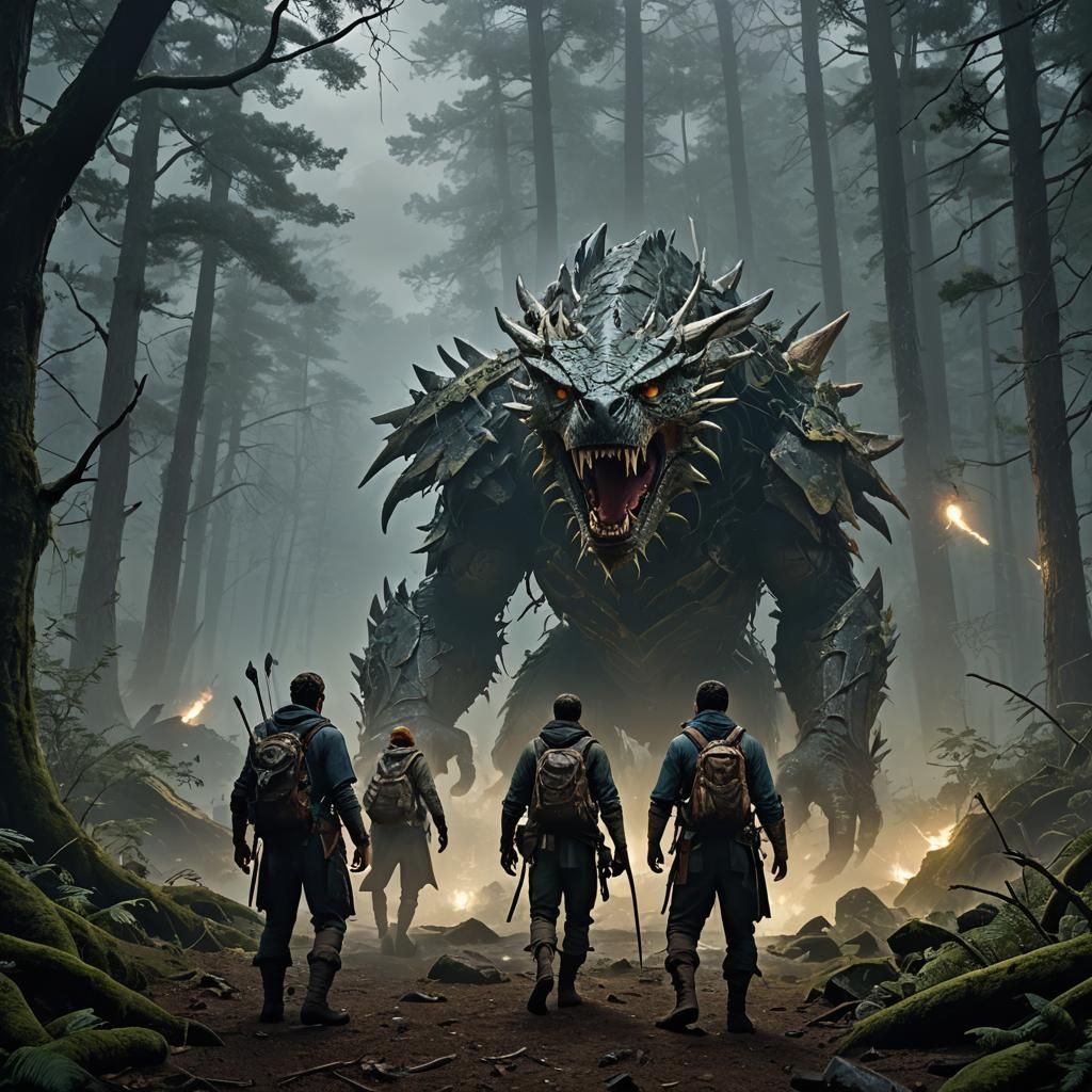 Epic Fantasy Heroes Quest in Cursed Forest