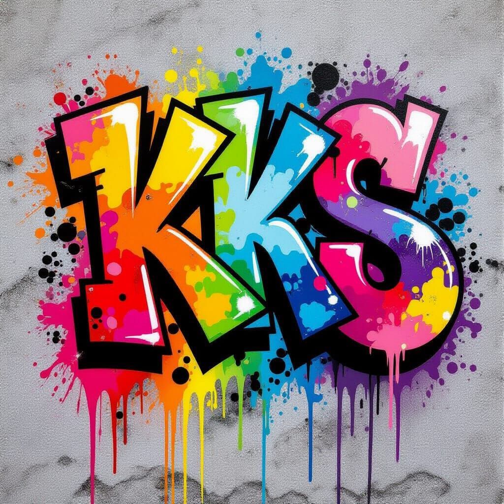 Vibrant Graffiti Art with Melting Paint Effect