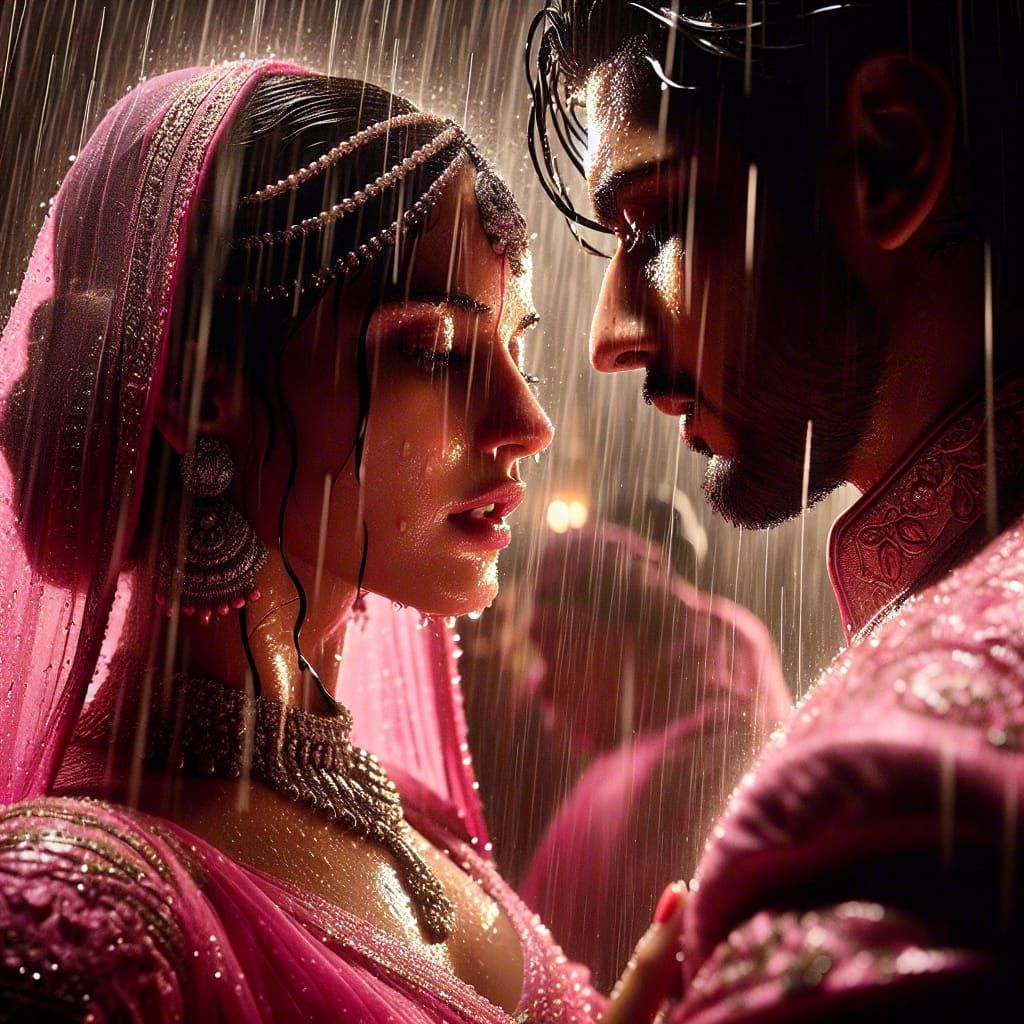 Couple Dancing in the Rain in Ultra-High-Definition