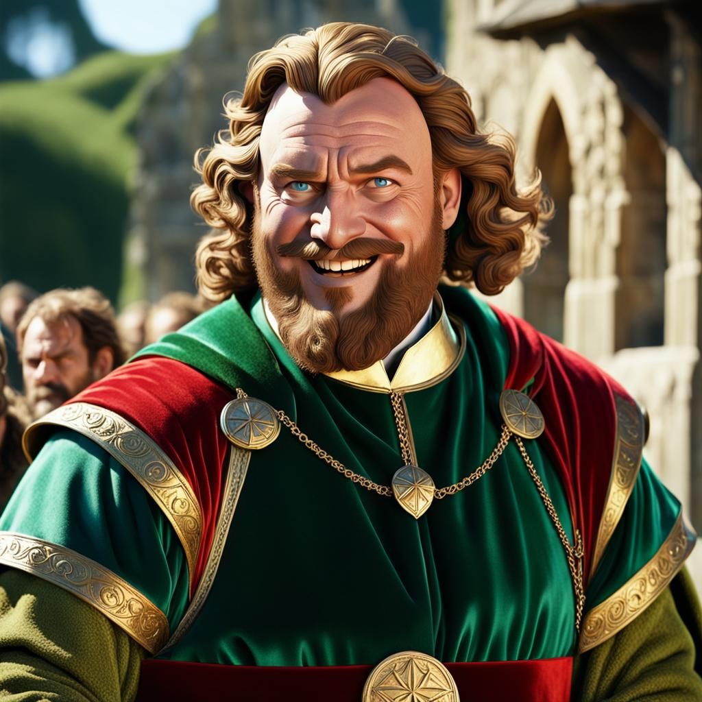 Overweight Medieval Lord with Chestnut Mustache