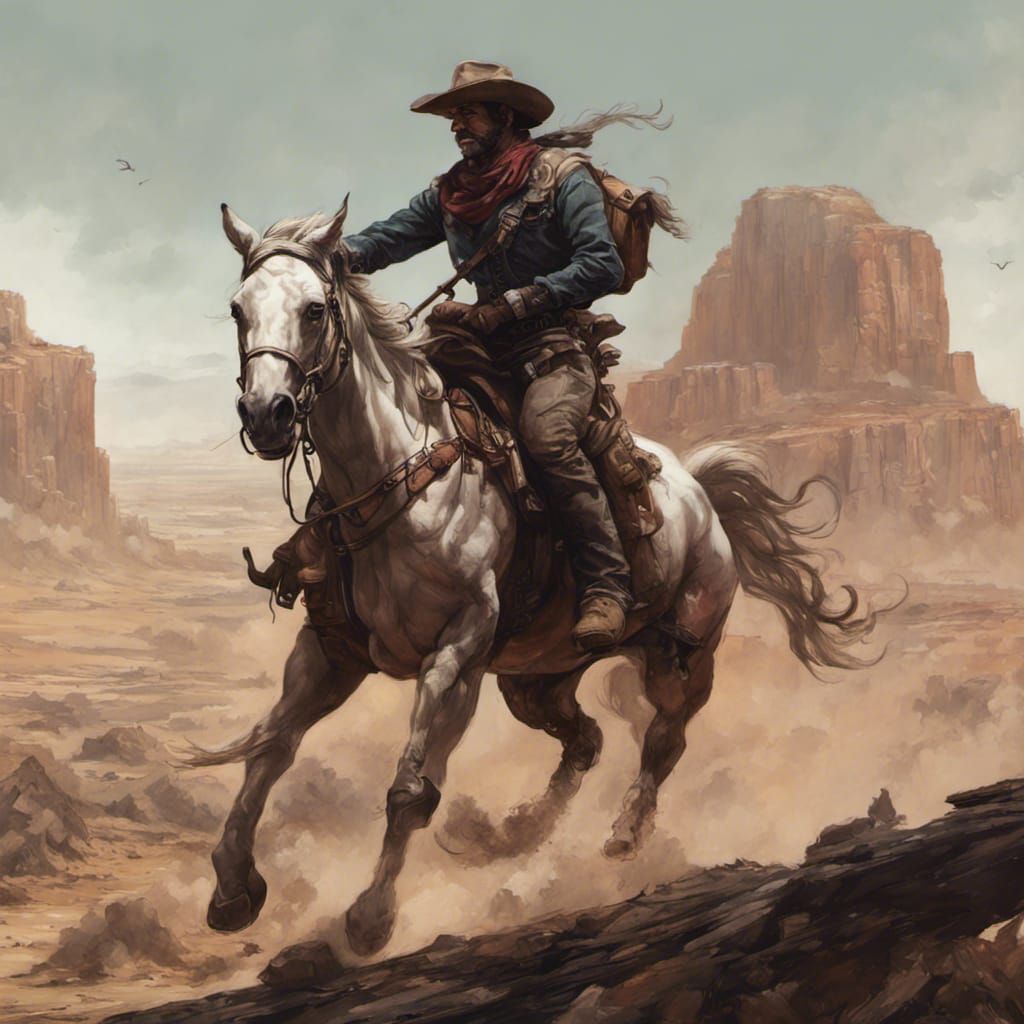 Cowboy on Horseback: D&D Character Art