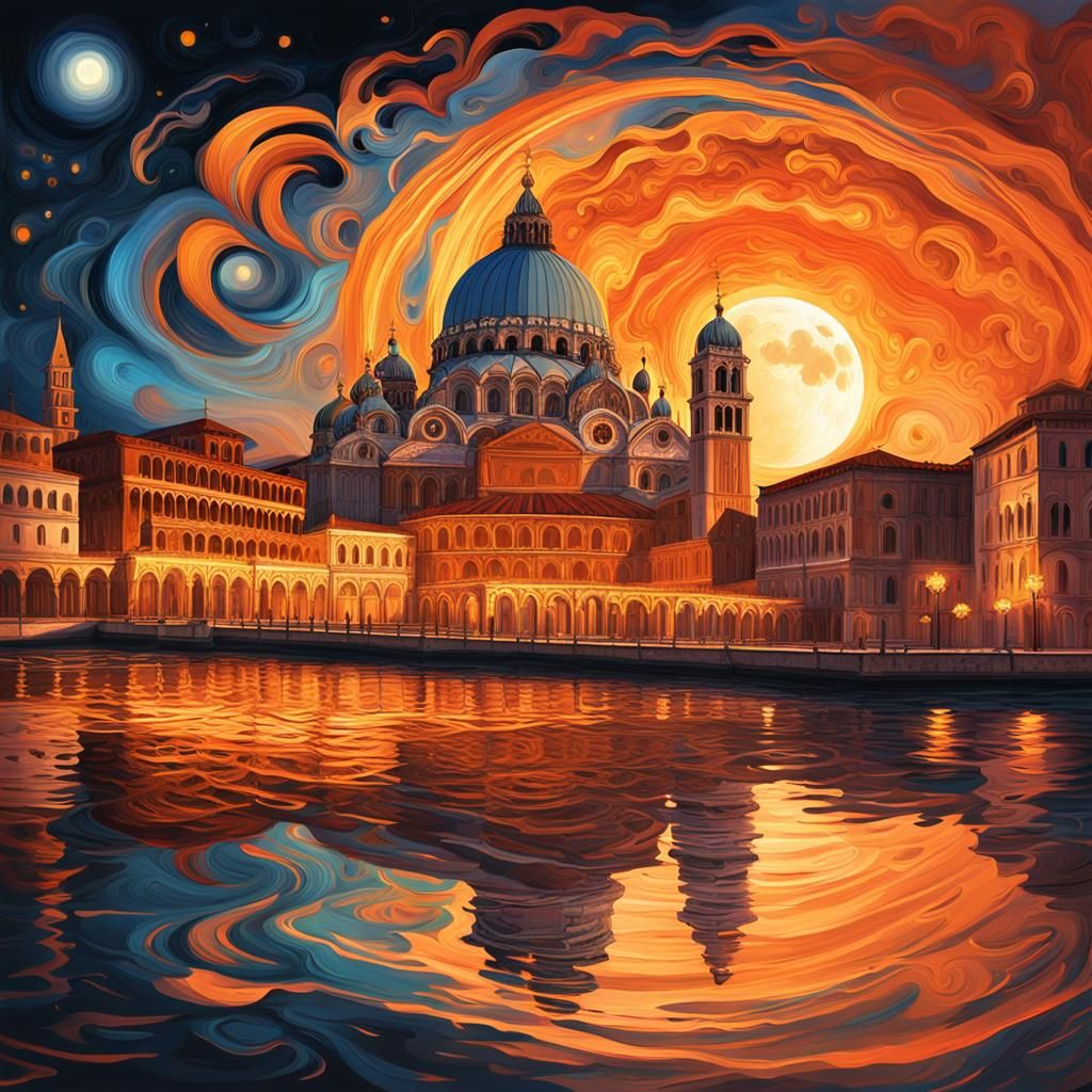 St. Mark's Basilica in Astral Cosmic Illustration