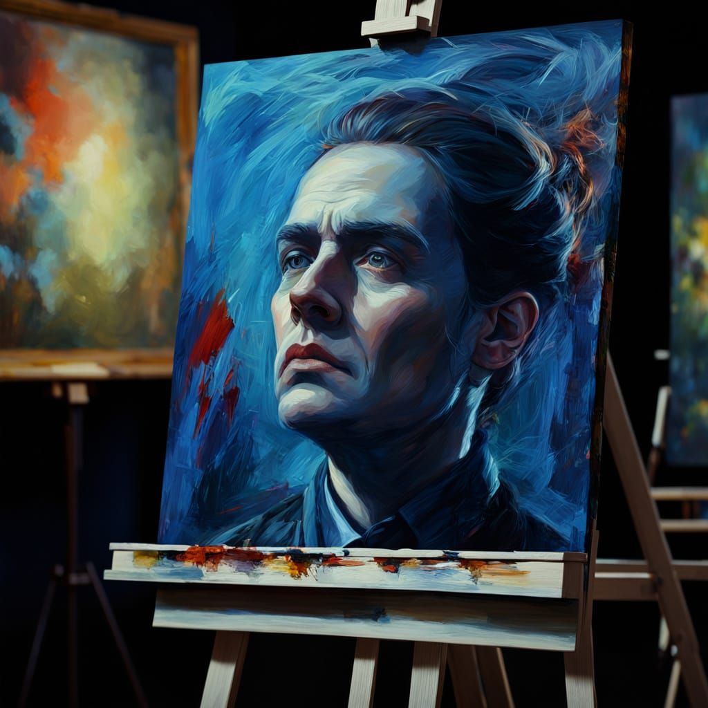 Easel Masterpiece in Vivid Oil Brushstrokes