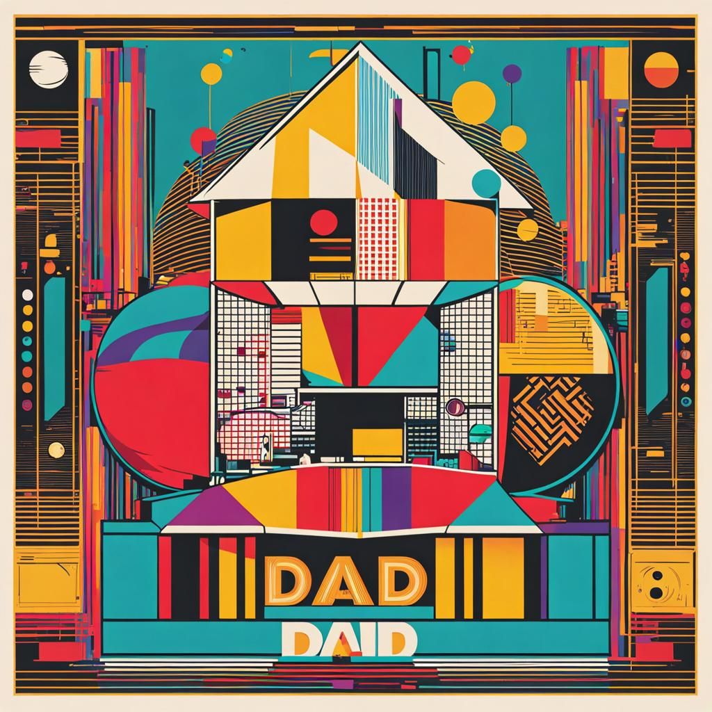 Stay-at-Home Dad Logo in Pop Art Style