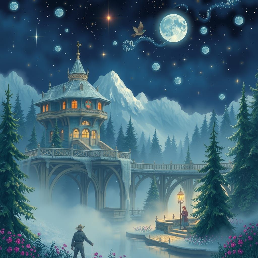 Ethereal Infinite Doodles in Luminist Style