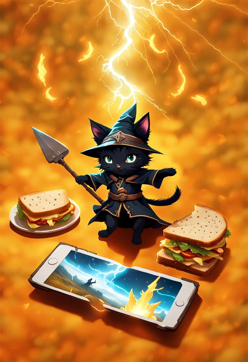 Battlefield Kitten Spellcaster in Anime Style