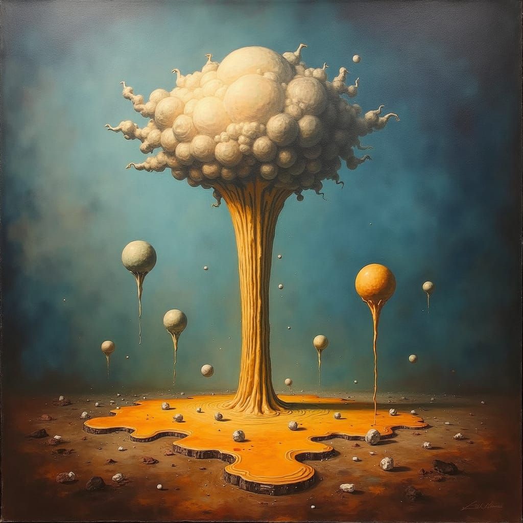 Surreal Phantasmagoria: Melting Oil Canvas