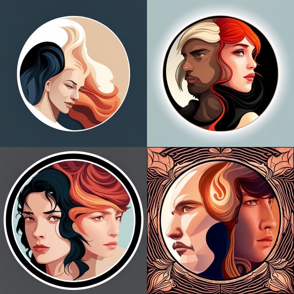 Yin Yang Human Form: Flat Vector Graphic Design