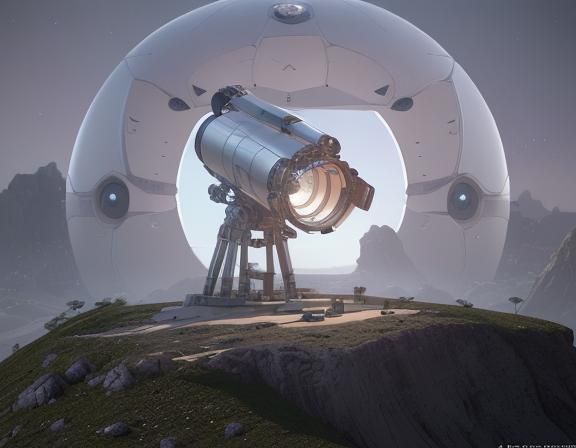 Futuristic Telescope Observatory with Intricate Sci-Fi Detai...