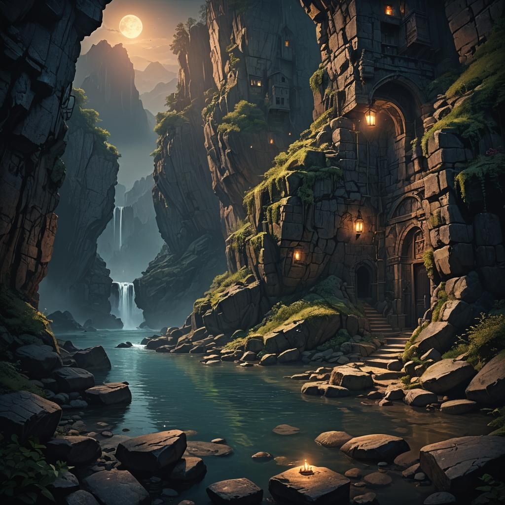 Surreal Summer Night: Dark Fantasy Concept Art