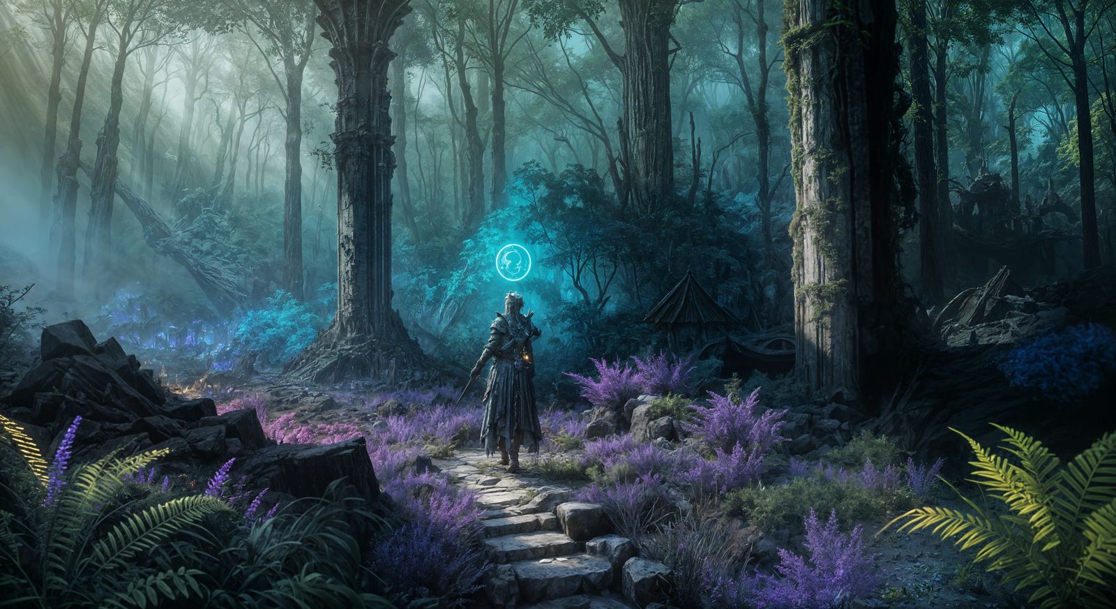 Explorer in Ancient Ruins: Fantasy Concept Art