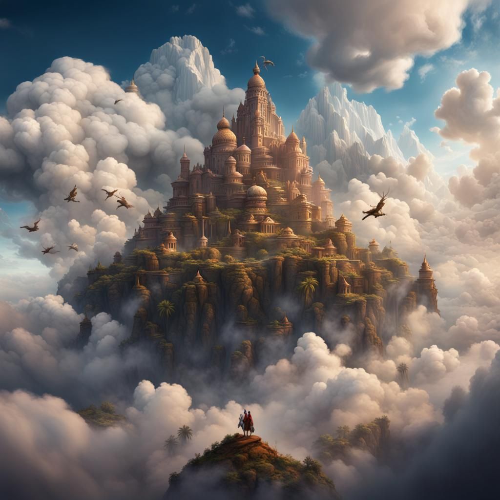 Animal Clouds Watched by a Native American Girl