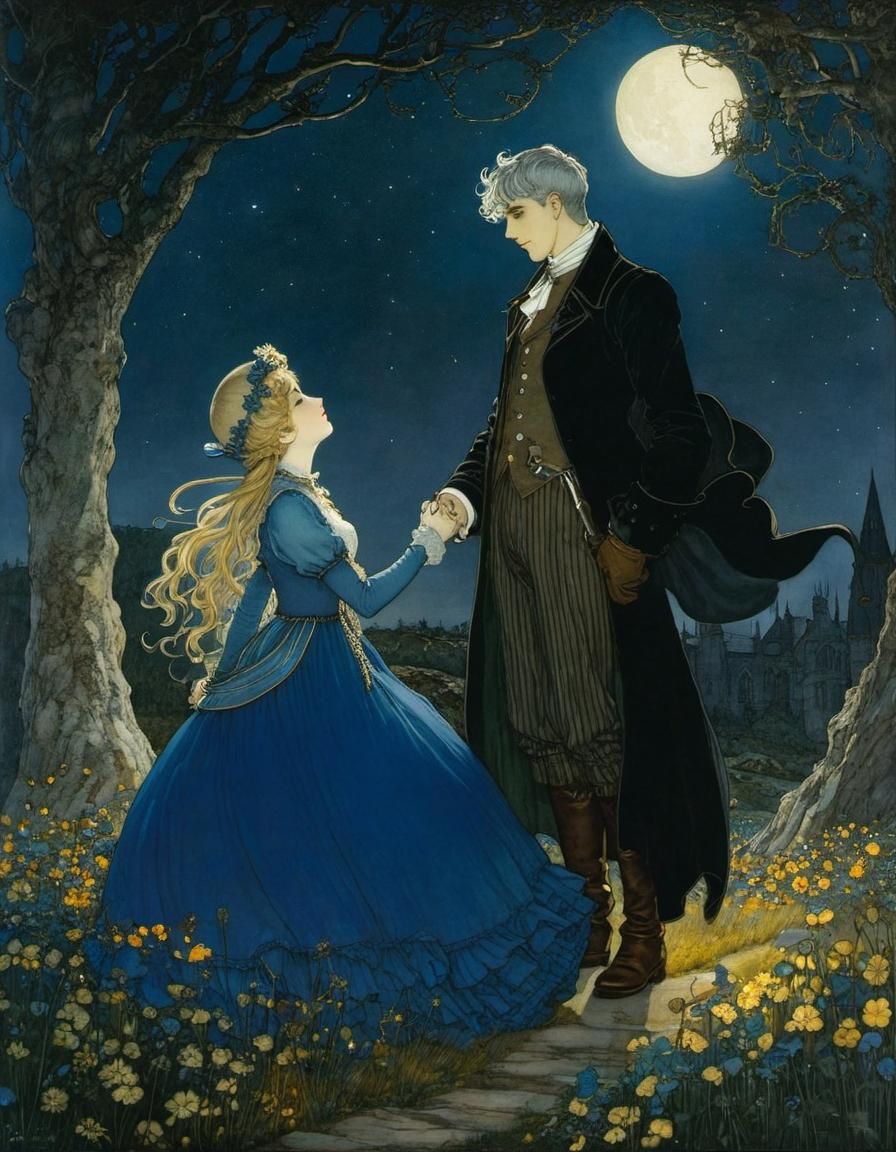 Touching Anime Illustration in Fantasy Art Style