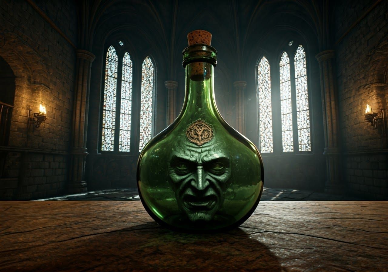 The green bottle with evil stored inside it.