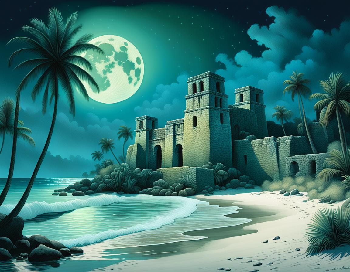 Tulum under a Full Moon