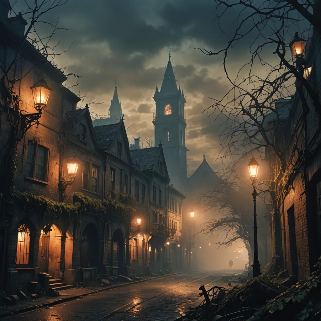 Eerie Fog-Shrouded Streets of Silent Hill