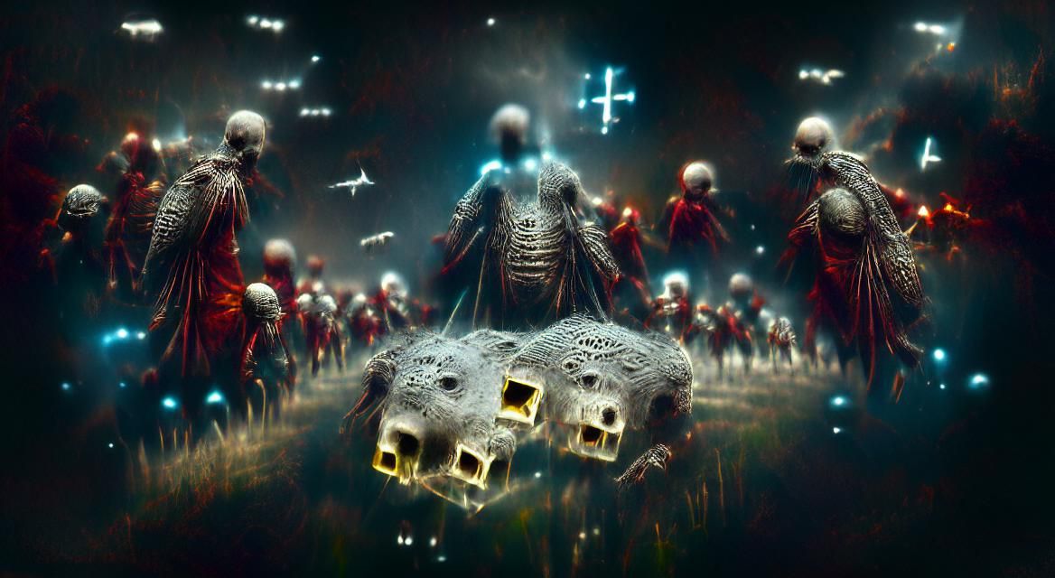 Abstract Space Invaders Theme in Vibrant Colors