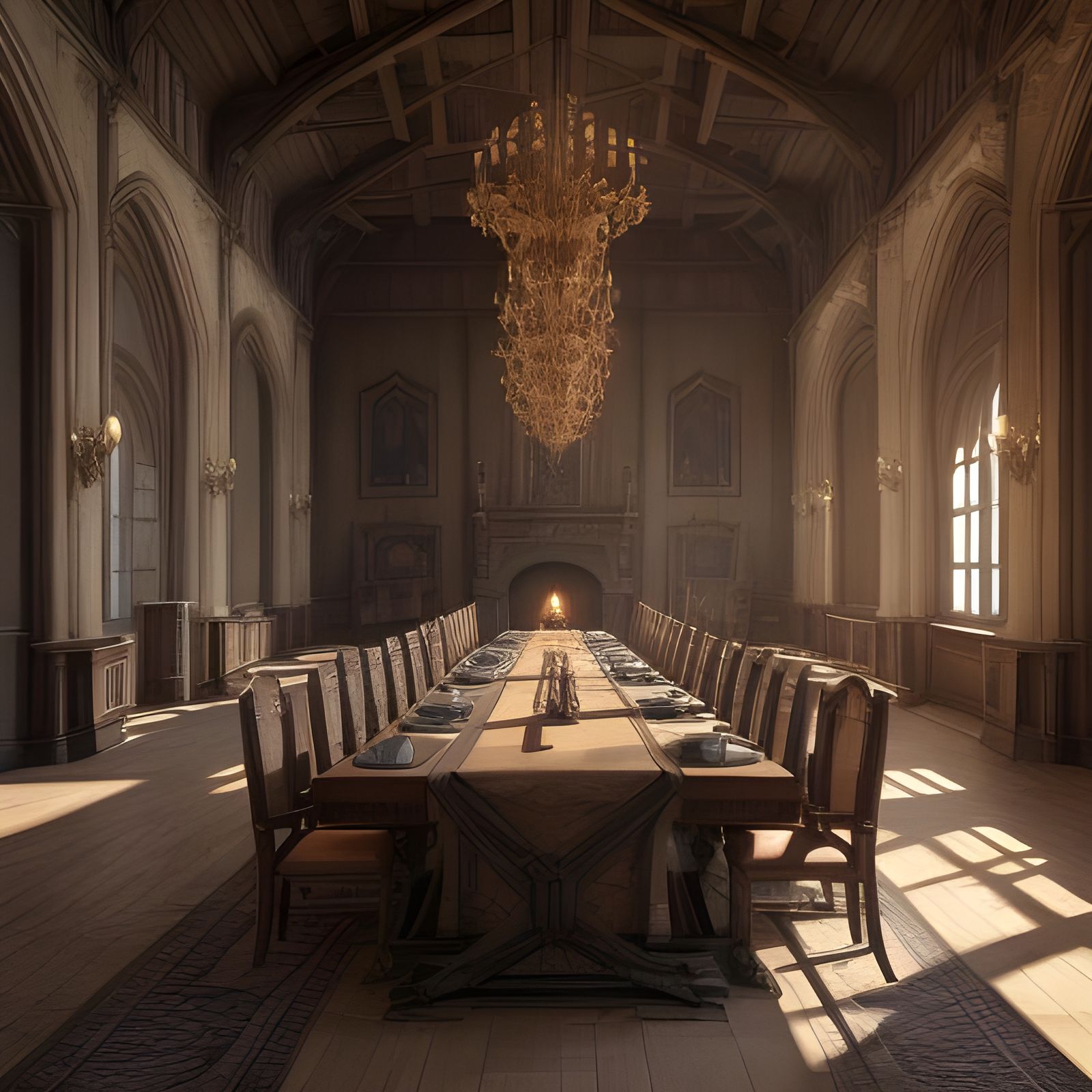 Epic Castle Great Hall in 3D Cinematic Style