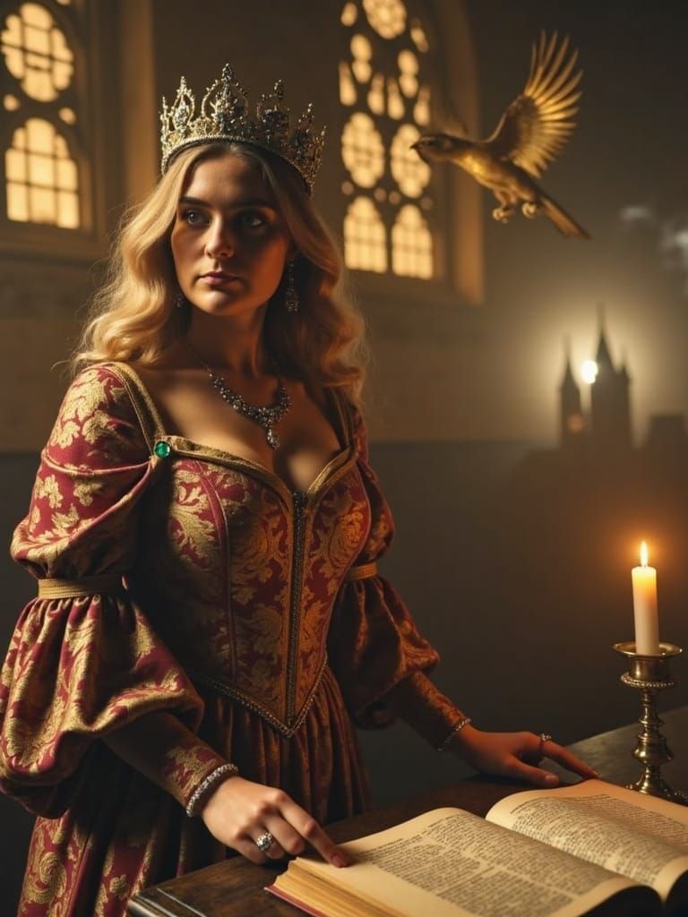 Eleanor of Aquitaine in Candlelit Splendor