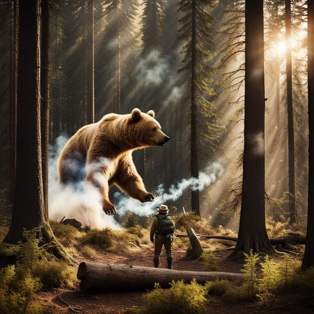 Smokey Bear Forest Ranger in Forest