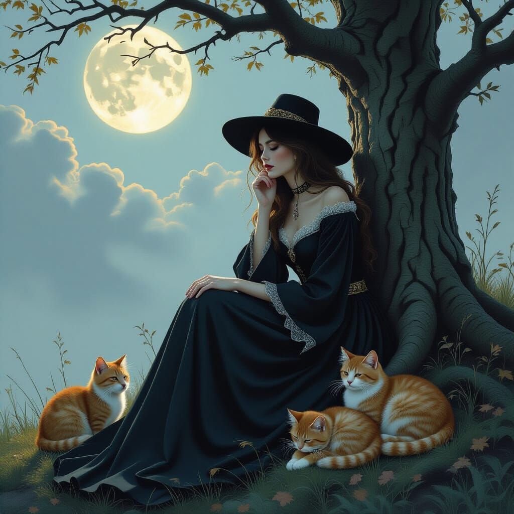 Serelith Under Rowan Tree in Gothic Style