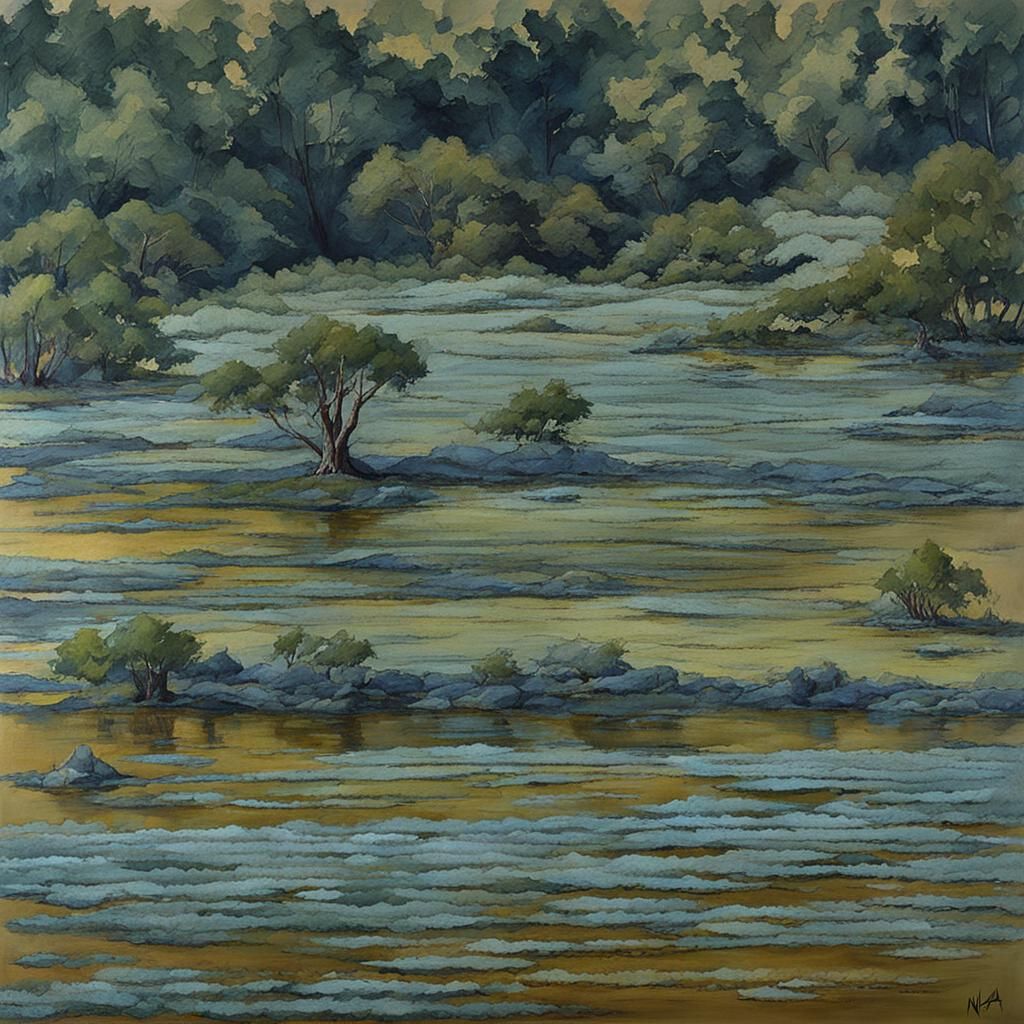 Abstract AI Art: Dynamic Composition in Bold Colors