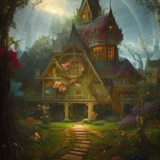 Celestial Botanical Garden in a Jar: Digital Art