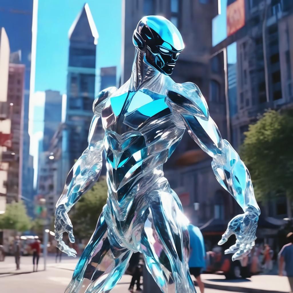 Crystalline Humanoid Figure in Cinematic Style