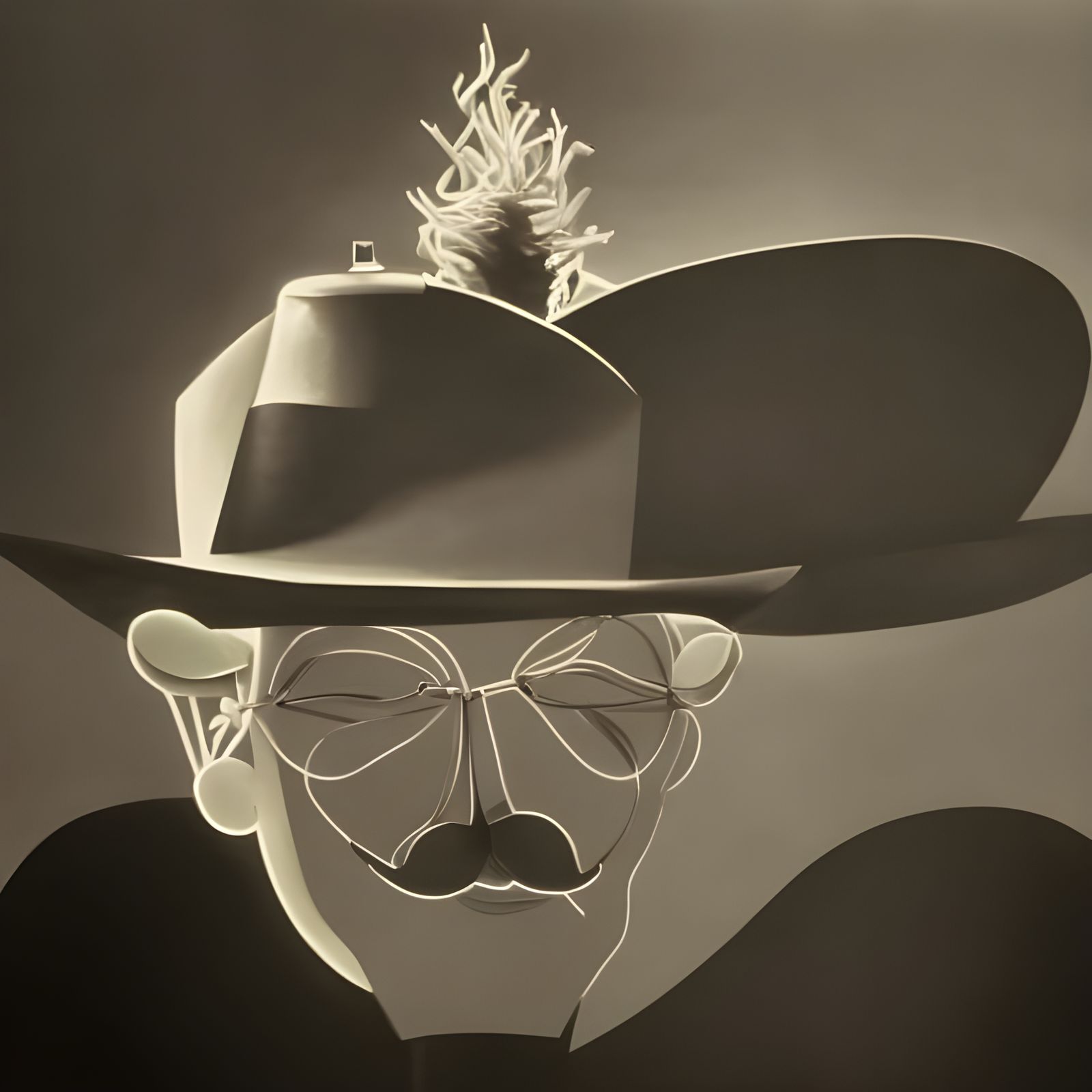 Abstract Art with Distorted Figures in Surreal Style