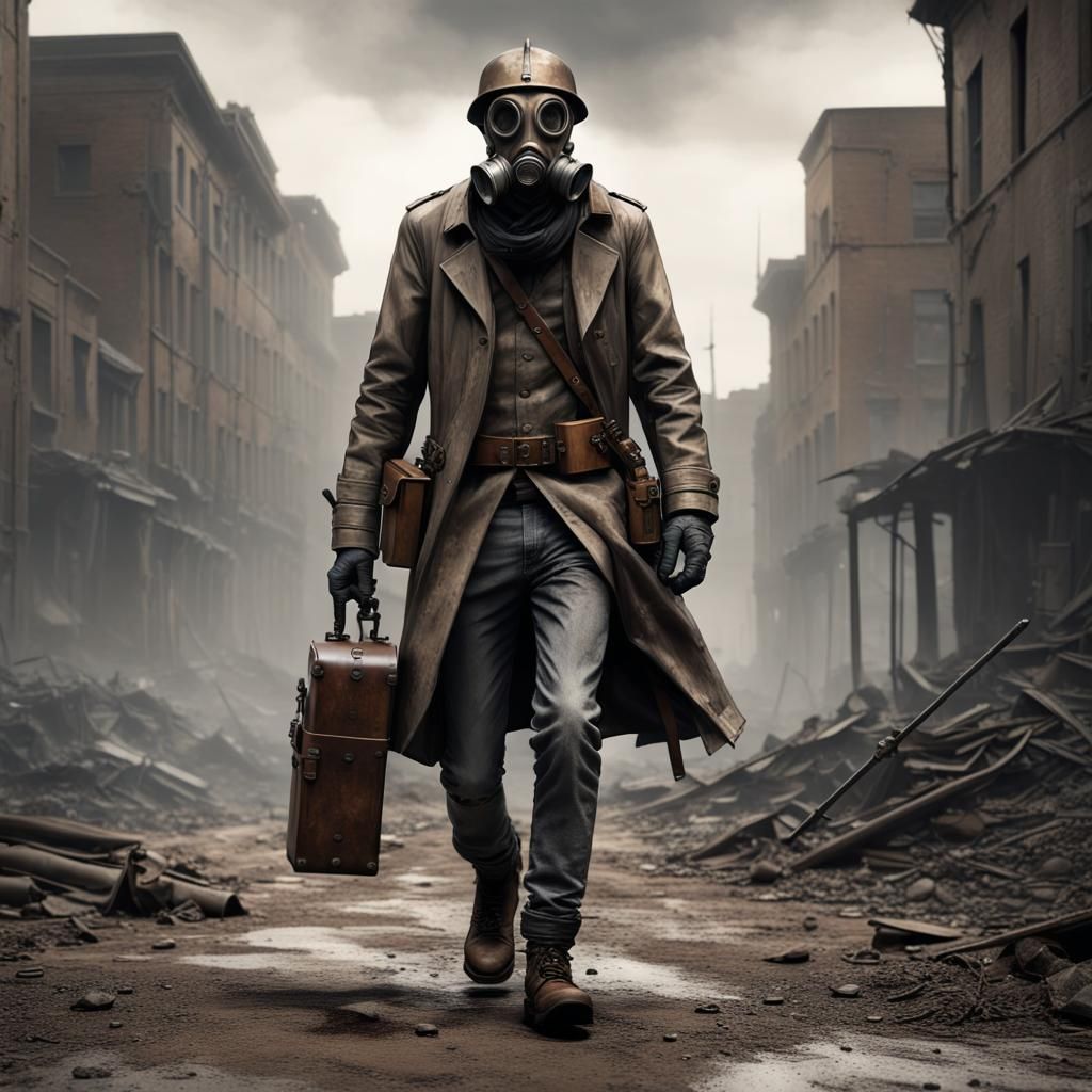 Wasteland Wanderer Portrait in Dark Fantasy Style