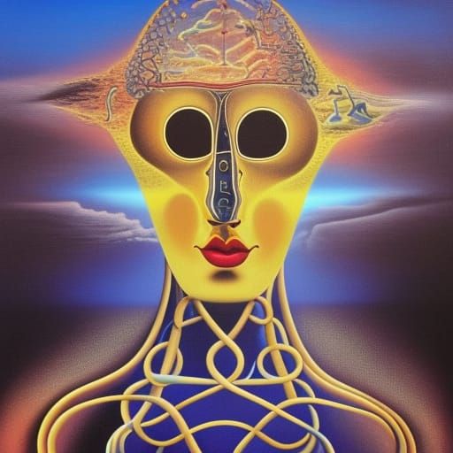 Surreal Quantum Brain Structure in Salvador Dali Style