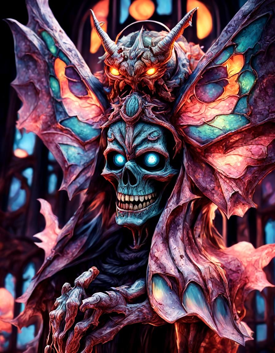 Creepy Monster at Mad Tea Party: Anime-Inspired Art