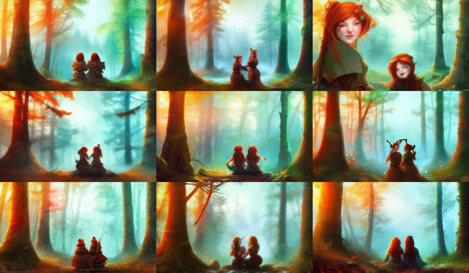 Celtic Warriors Relaxing by Campfire in Fantasy Art