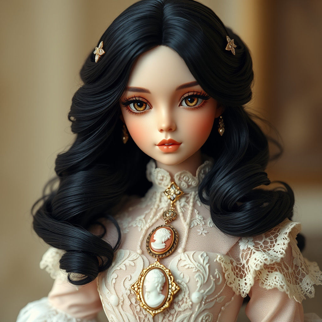 Victorian Porcelain Doll in Eerie Elegant Style