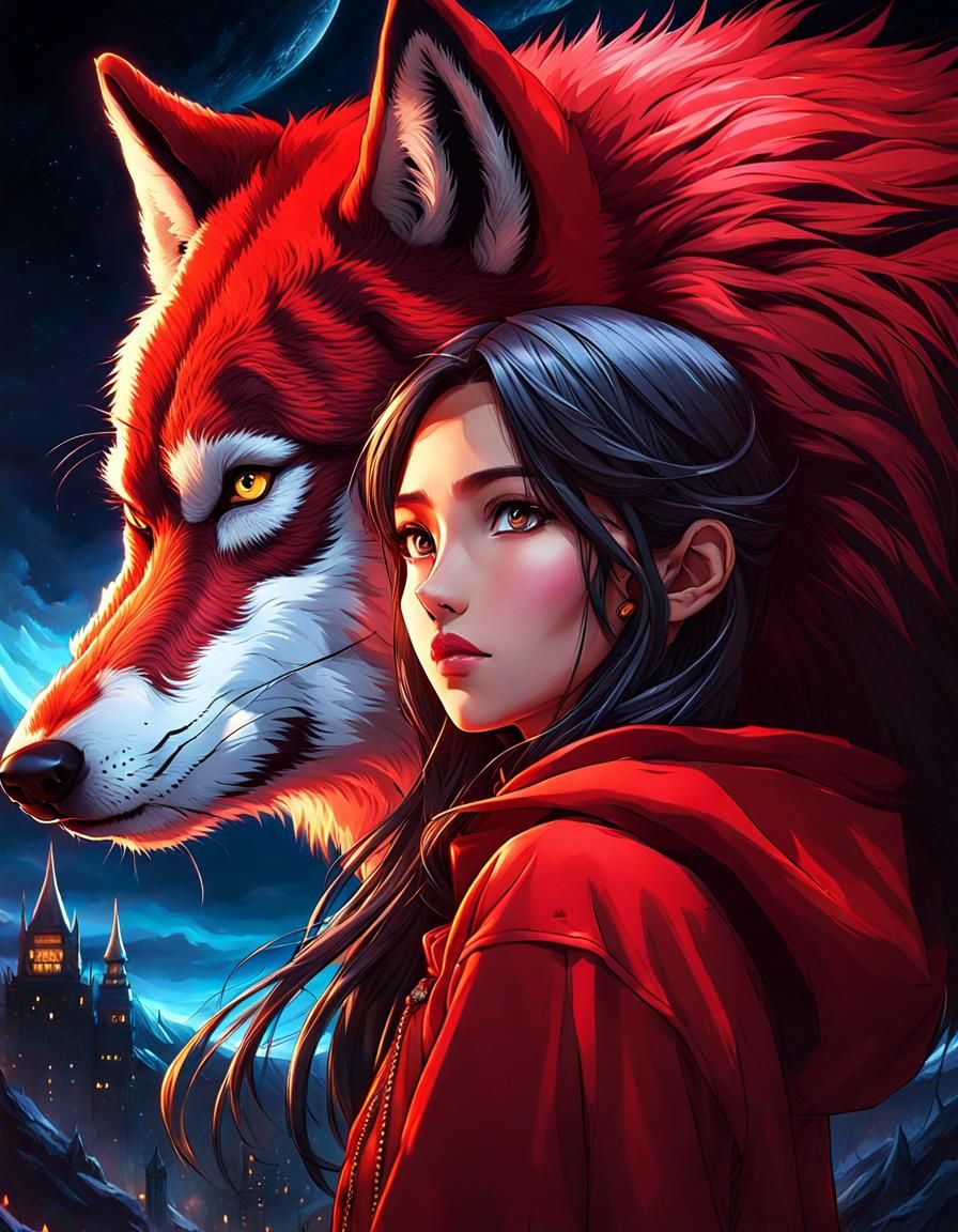 Girl and Her Wolf