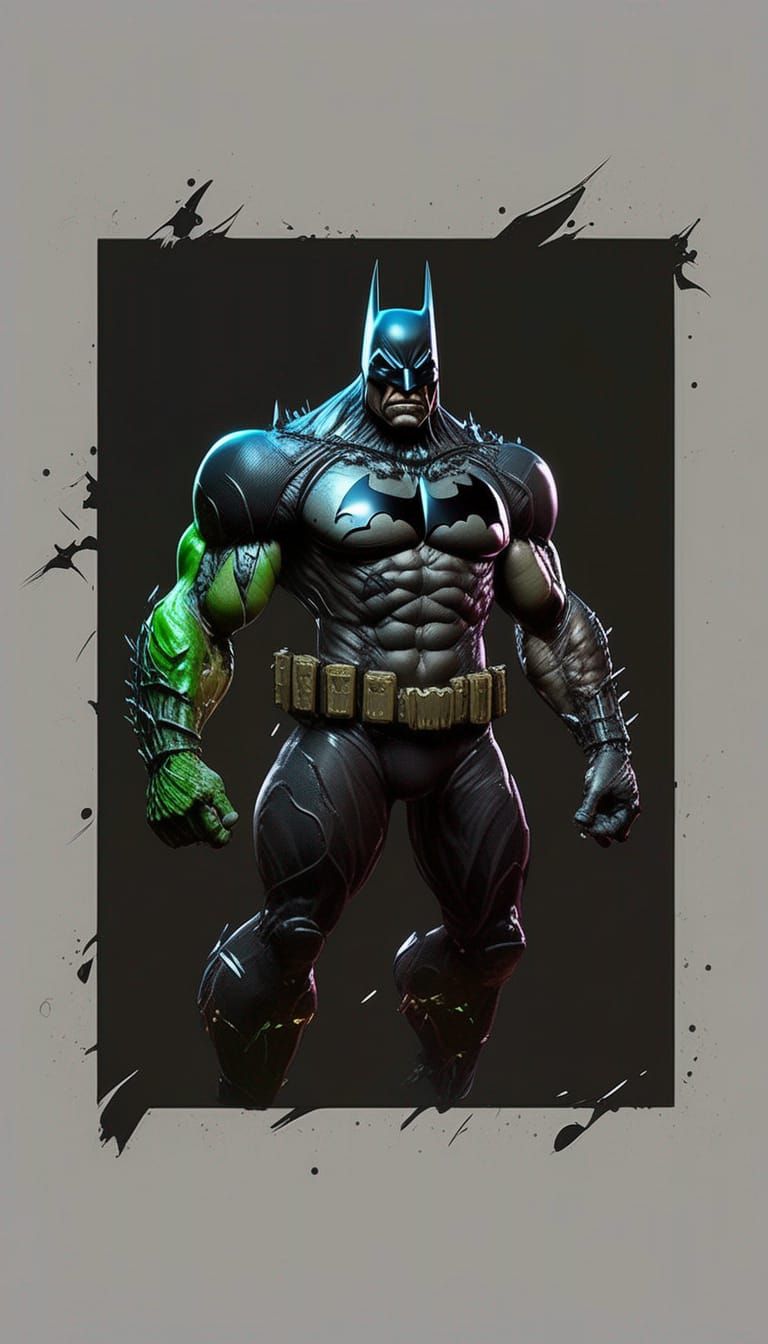 Batman Road Warrior Hybrid vs Hulk: Photorealistic Art