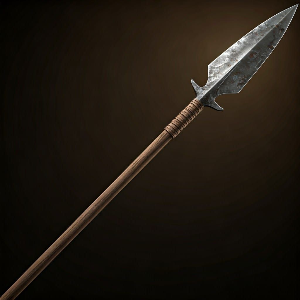 Ethereal Medieval Spear in Warm Amber Brown