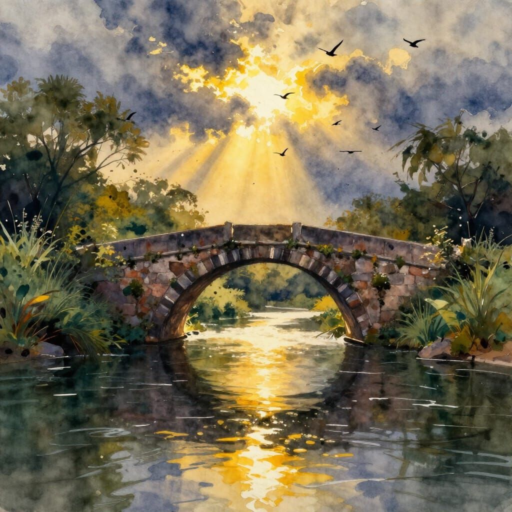 An ancient stone bridge